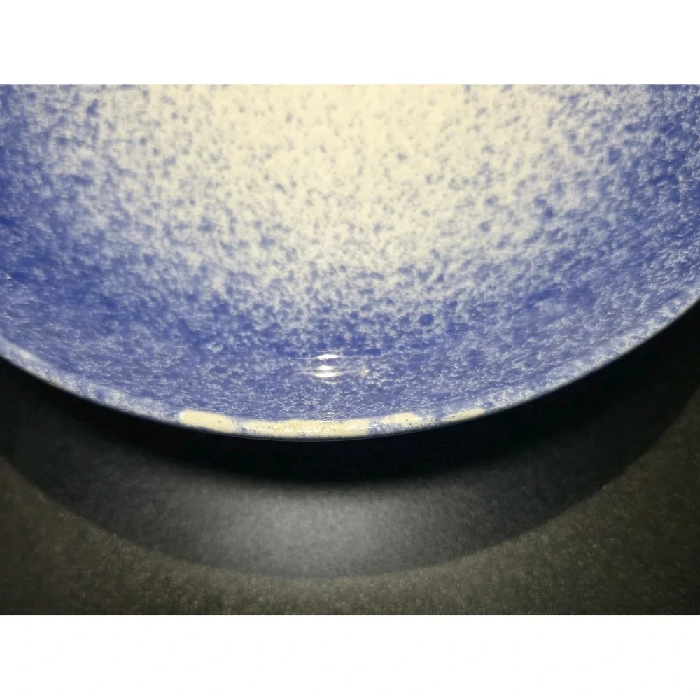 Aparicio Ceramics Blue And White Splatter Paint Design 9 1/4